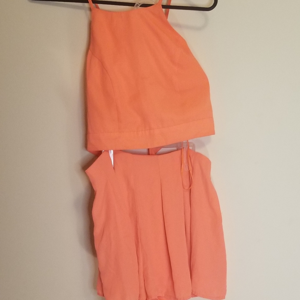 Adjustable halter top and shorts set